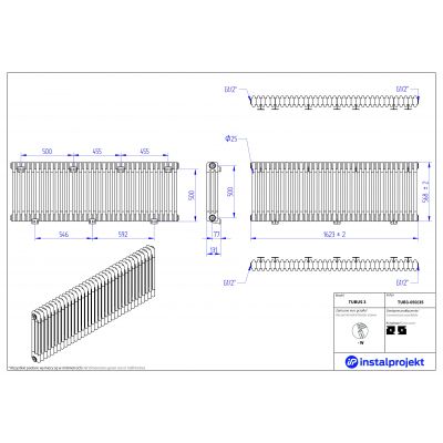 Instal Projekt Tubus 3 grzejnik pokojowy 50x162,3 cm podłączenie boczne biały TUB3-050/35