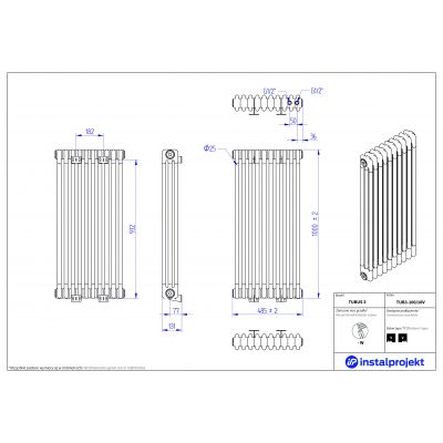 Instal Projekt Tubus 3 grzejnik 48,5x100 cm biały TUB3-100/10V