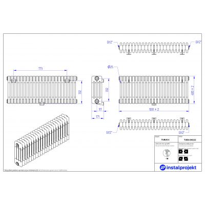 Instal Projekt Tubus 4 grzejnik 40x103,1 cm biały TUB4-040/22
