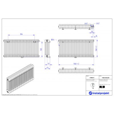 Instal Projekt Tubus 4 grzejnik 56,8x116,8 cm biały TUB4-050/25V