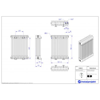 Instal Projekt Tubus 4 grzejnik 70x53,1 cm biały TUB4-070/11V