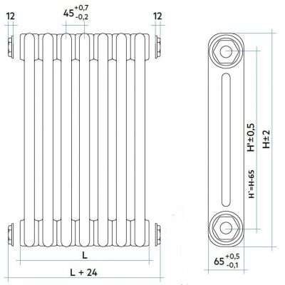 Irsap Tesi 2 grzejnik pokojowy 36x200 cm podłączenie dolne biały IRS-TES-2200-08-B-50