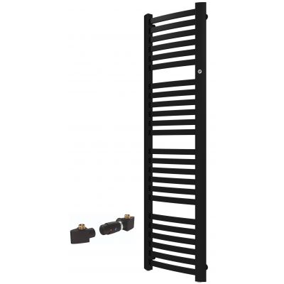 Zestaw Instal Projekt Retto grzejnik łazienkowy 143,6x41,2 cm z zestawem termostatycznym Z17 prawym czarny (RET40140C31, 606400001C31)