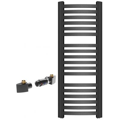 Zestaw Instal Projekt Retto grzejnik łazienkowy 107,2x41,2 cm z zestawem termostatycznym Z17 prawym grafit (RET40110C12, 606400001C12)