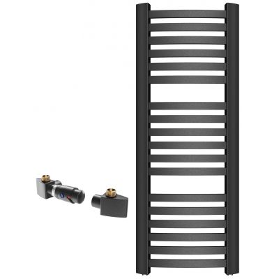 Zestaw Instal Projekt Retto grzejnik łazienkowy 107,2x41,2 cm z zestawem termostatycznym Z17 lewym grafit (RET40110C12, 606400002C12)