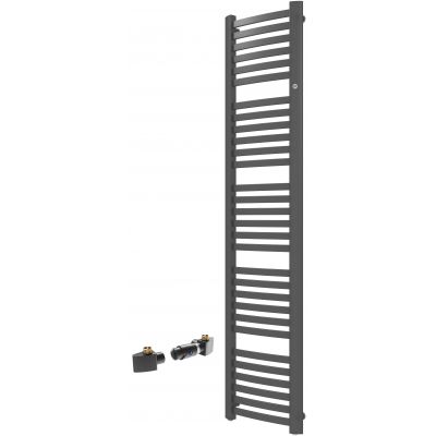Zestaw Instal Projekt Retto grzejnik łazienkowy drabinkowy 180x41,2 cm z zestawem termostatycznym Z17 prawym grafit (RET40180C12, 606400001C12)
