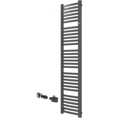 Zestaw Instal Projekt Retto grzejnik łazienkowy drabinkowy 180x412 cm z zestawem termostatycznym Z17 lewym grafit (RET40180C12, 606400002C12)
