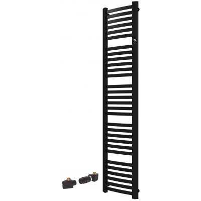 Zestaw Instal Projekt Retto grzejnik łazienkowy drabinkowy 180x41,2 cm z zestawem termostatycznym Z17 prawym czarny (RET40180C31, 606400001C31)