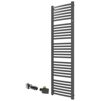 Zestaw Instal Projekt Retto grzejnik łazienkowy drabinkowy 180x54 cm z zestawem termostatycznym Z17 lewym grafit (RET50180C12, 606400002C12)