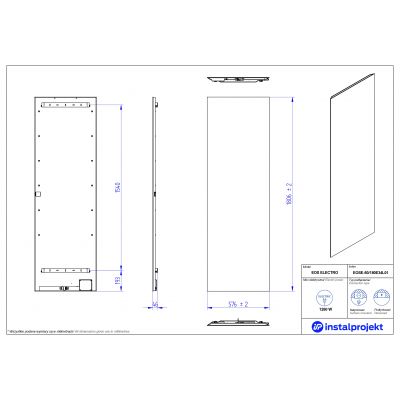 Instal Projekt Eos Electro grzejnik elektryczny 180,6x57,6 cm biały mat/lustro srebrne EOSE-60/180E34L01B