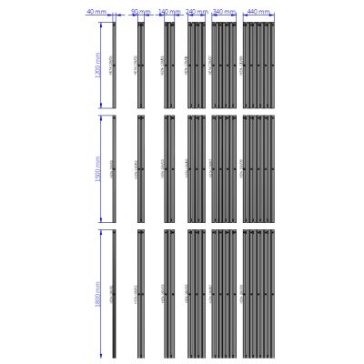 Instal Projekt Hengo grzejnik łazienkowy dekoracyjny 120x4 cm czarny mat HEN-120/01C31