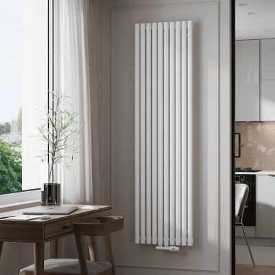 Instal Projekt Pilaro V grzejnik łazienkowy dekoracyjny 180x39 cm biały mat PIOV-180/08C34