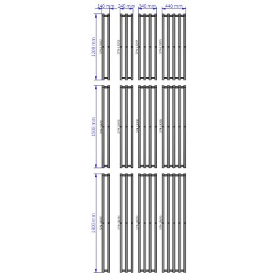 Instal Projekt Spano grzejnik łazienkowy dekoracyjny 150x24 cm czarny mat SPN-150/03C31