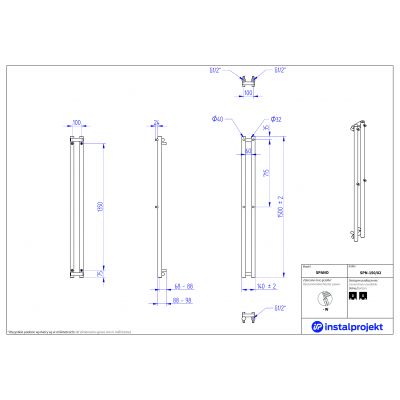 Instal Projekt Spano grzejnik łazienkowy dekoracyjny 150x14 cm biały mat SPN-150/02C34