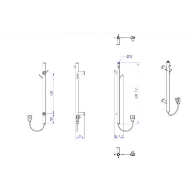 Instal Projekt Electro grzejnik elektryczny 60x8,8 cm czarny TUBIES-60C31