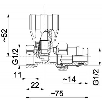 KFA Armatura zawór grzejnikowy prosty z dławikiem 750-060-15