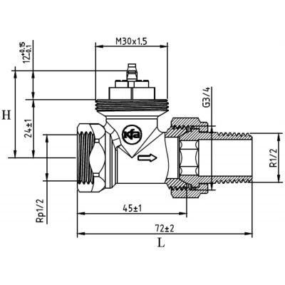 KFA Armatura zawór termostatyczny prosty 752-010-07
