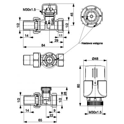 KFA Armatura zestaw termostatyczny biały 757-040-07-BL