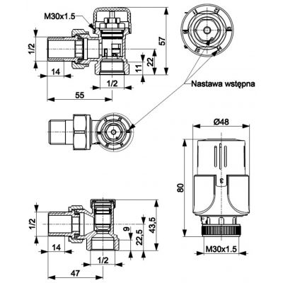KFA Armatura zestaw termostatyczny biały 757-140-07-BL