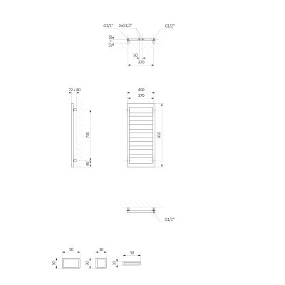 Oltens Benk grzejnik łazienkowy drabinkowy 91x40 cm biały 55035000