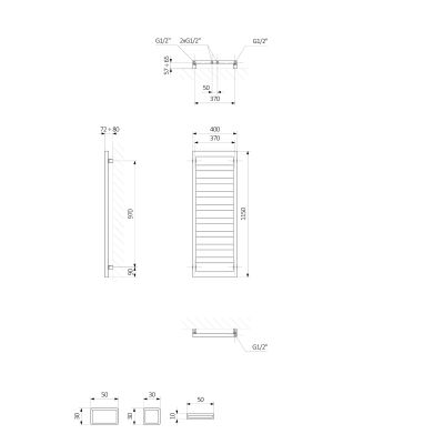 Oltens Benk grzejnik łazienkowy drabinkowy 115x40 cm grafit 55036400