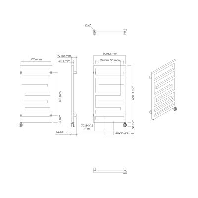 Oltens Flamma (e) grzejnik elektryczny 88x50 czarny mat 55113300