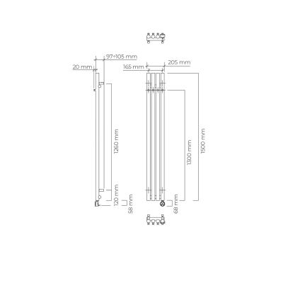 Oltens Stang (e) grzejnik elektryczny 150x20,5 cm biały 55120000