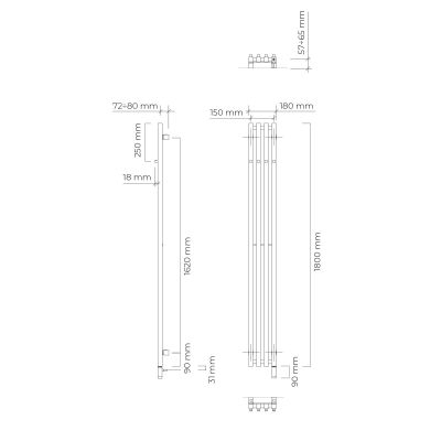 Oltens Stang S (e) grzejnik elektryczny 180x18 cm grafit 55125400