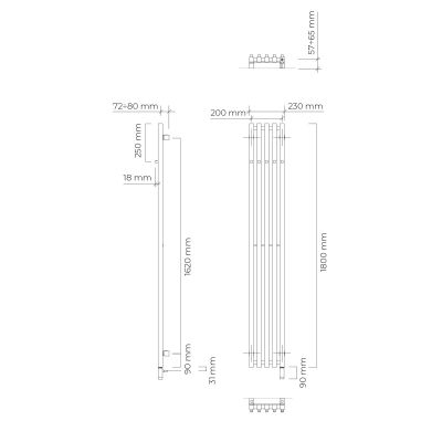 Oltens Stang S (e) grzejnik elektryczny 180x23 cm grafit 55126400