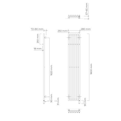 Oltens Stang S (e) grzejnik elektryczny 180x28 cm biały 55127000