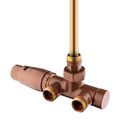 Oltens Varmare Ventil zestaw termostatyczny grzejnikowy jednootworowy prawy miedź szczotkowana 55906610