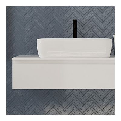 Oltens Vernal zestaw mebli łazienkowych 100 cm z blatem czarny mat/biały połysk 68206300