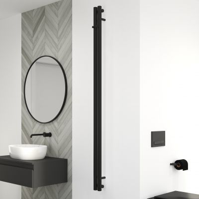 Oltens Stang grzejnik łazienkowy dekoracyjny 180x9,5 cm czarny 55010300