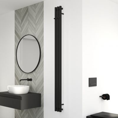 Oltens Stang grzejnik łazienkowy dekoracyjny 180x15 cm czarny mat 55011300