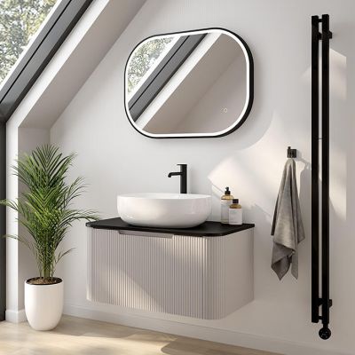 Oltens Stang (s) grzejnik łazienkowy dekoracyjny 180x18 cm czarny 55025300