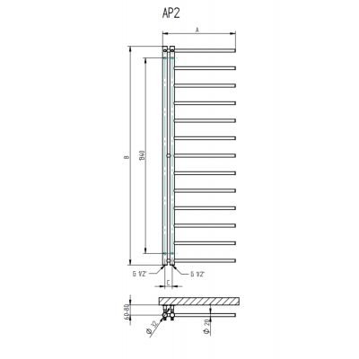 P.M.H. Apollo grzejnik łazienkowy drabinkowy 150x50 cm chrom AP2C