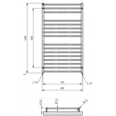P.M.H. Luxor grzejnik łazienkowy drabinkowy 120x40,2 cm stal LX1SS