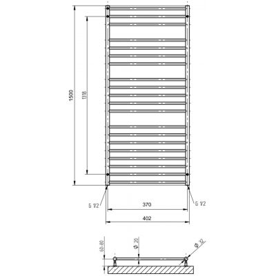 P.M.H. Luxor grzejnik łazienkowy drabinkowy 150x40,2 cm stal LX4SS