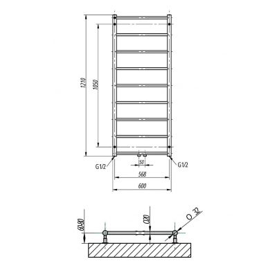 P.M.H. Naas grzejnik łazienkowy drabinkowy 121x60 cm czarny mat NS4WE-M