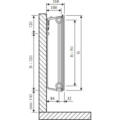 Purmo Plan Ventil Hygiene grzejnik płytowy 90x50 cm podłączenie dolne biały FHV10 900x500