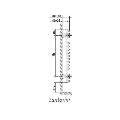 Purmo Santorini grzejnik łazienkowy podłączenie dolne 1470x900 SAN1509