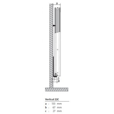 Purmo Vertical grzejnik płytowy 230x30 cm podłączenie dolne biały VR22 2300x300