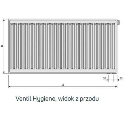 Purmo Ventil Hygiene grzejnik płytowy 90x60 cm podłączenie dolne biały HV30 900x600