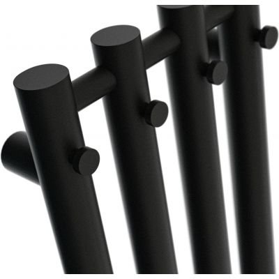 Radox Kolona W Round grzejnik łazienkowy dekoracyjny 120x26 cm podłączenie dolne czarny RX-KLO.002T.1200.4