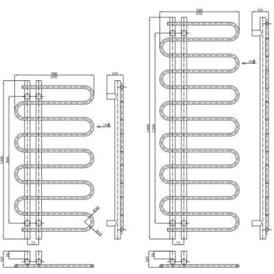 Radox River grzejnik pokojowy 100x50 cm podłączenie dolne biały mat RX-RI.9016M.100.50