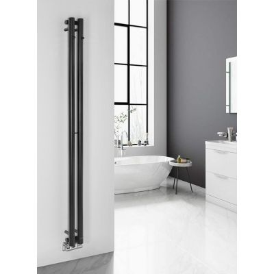 Sapho Pilon grzejnik łazienkowy dekoracyjny 180x12,2 cm czarny mat IZ124T