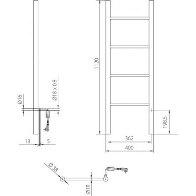 Sapho Karbo grzejnik łazienkowy 40x112 cm elektryczny czarny mat KB904