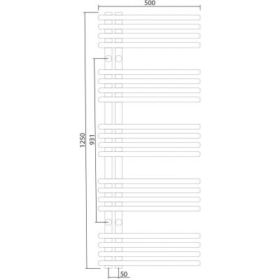 Sapho Nympha grzejnik łazienkowy 125x50 cm chrom LLN125
