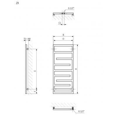 Terma Juno grzejnik łazienkowy dekoracyjny 88x50 cm czarny WGJUN088050K9M5ZX