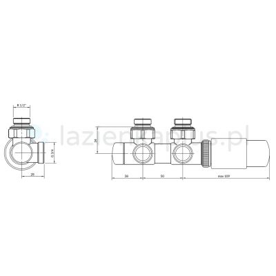 Terma Twins All in One zestaw zintegrowany termostatyczny prawy czarny soft 9005 TGETTWINPKS95